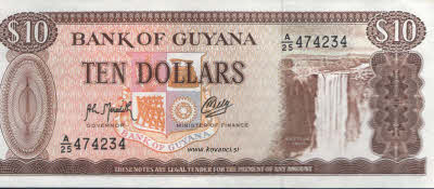 gvajan 10 dolarjev z