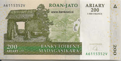 madagaskar 200 ariary